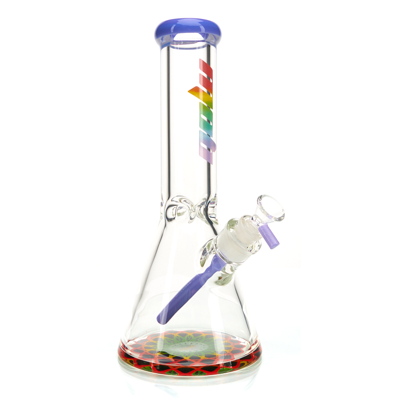 MOB Glass 12in 9mm Rainbow Beaker Water Pipe