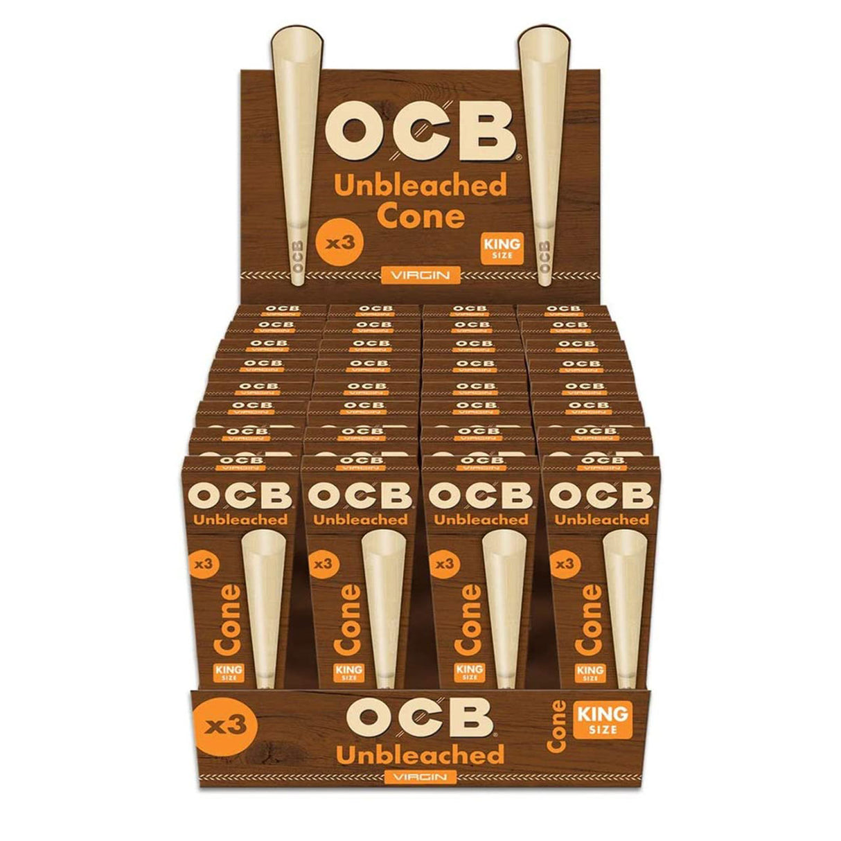 OCB Virgin Unbleached Pre-Rolled King Size Cone - 3 Pack