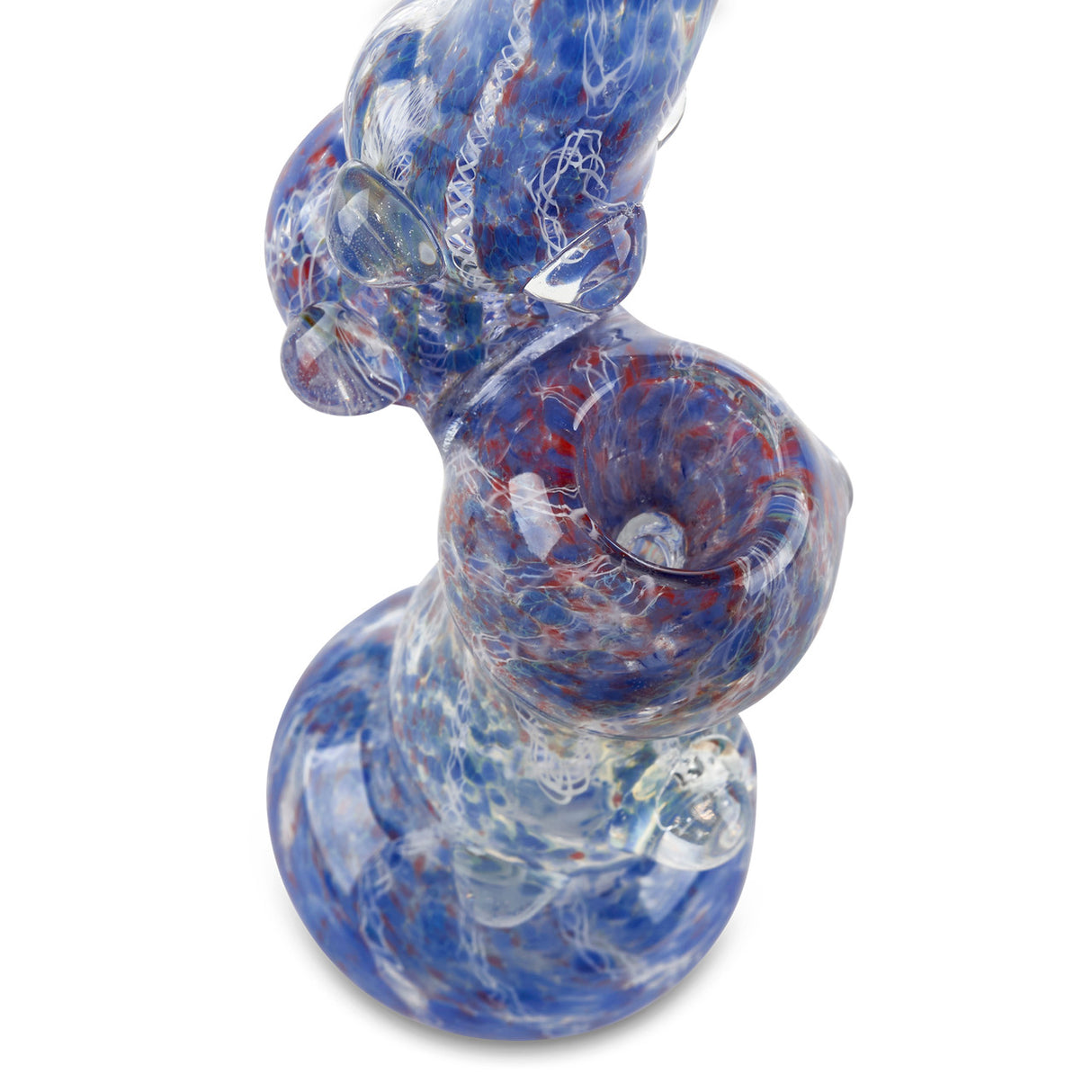 8" blue bubbler hand pipe for dry herbs