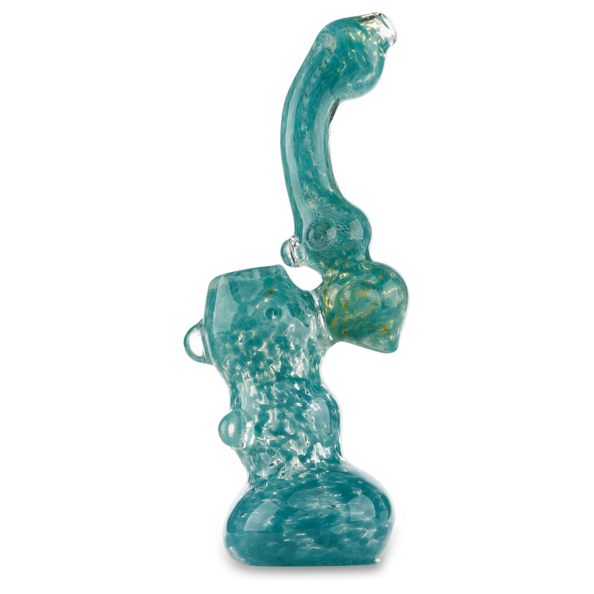 turquoise glass bubbler 8" tall for dry herb