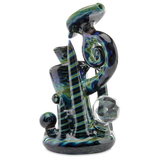 Andy G Bubbler Blue Wig Wag worked marble high end glass pipe