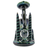 Andy G Bubbler Blue Wig Wag one of a kind heady hand pipe