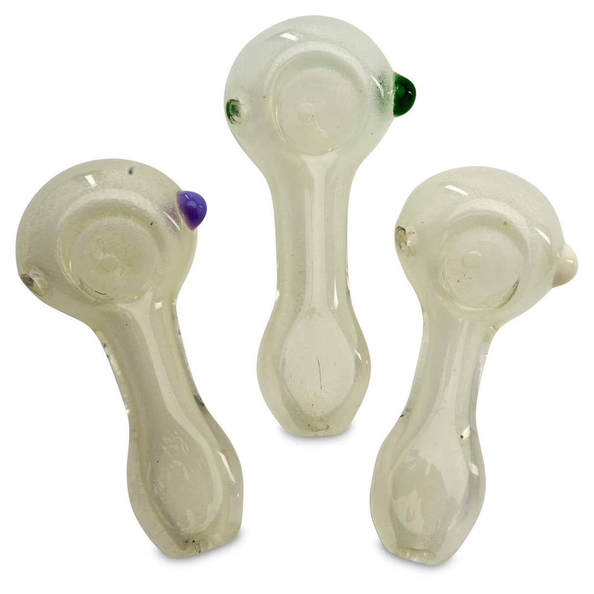 glow in the dark dry herb hand pipe top view