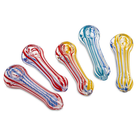 Striped spoon hand pipe for dry herb