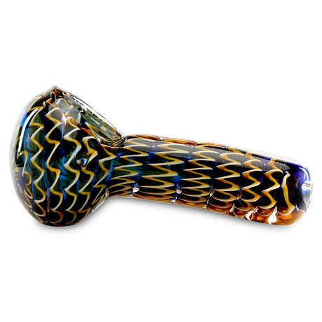 Tiger swirl dry herb spoon pipe side view