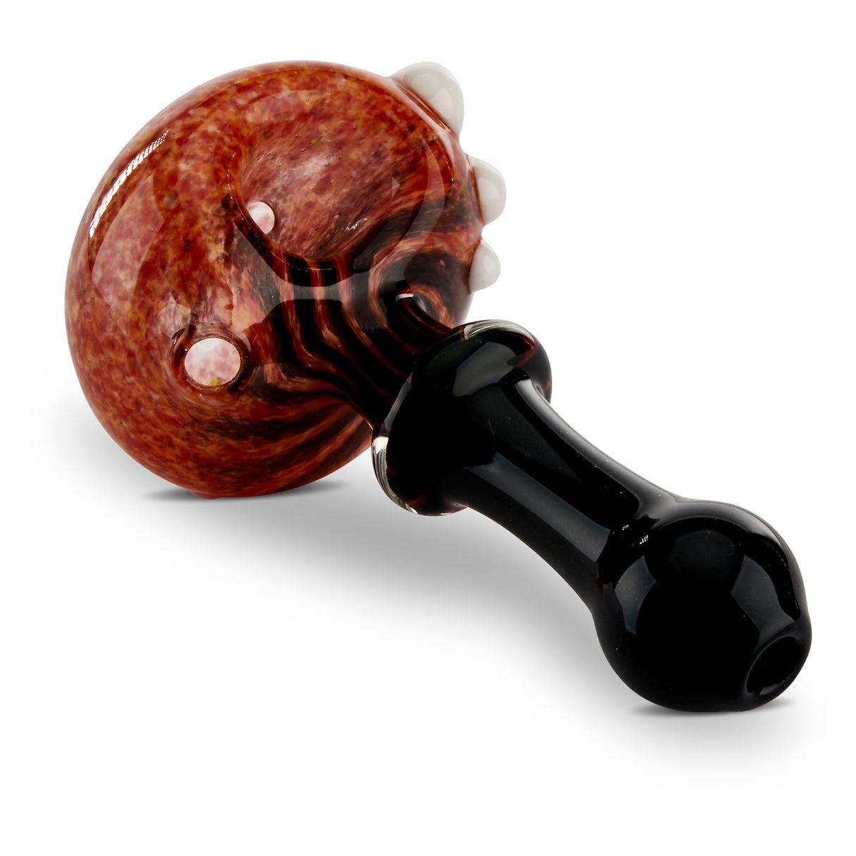 Black and Red Speckle Swirl Hand Pipe Spoon