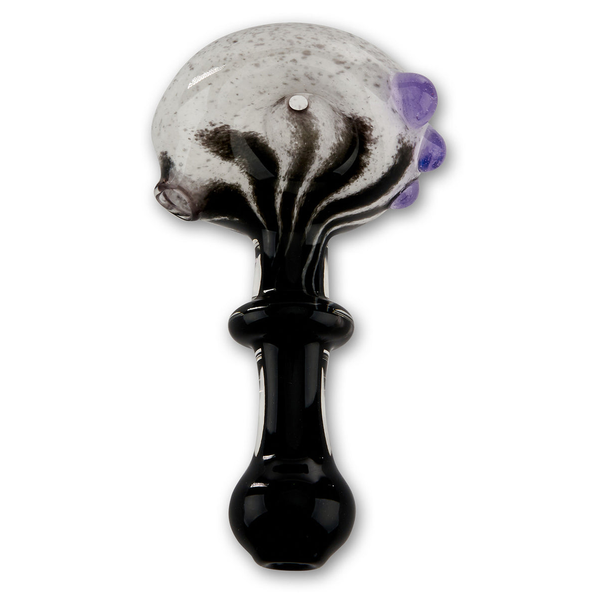 Black and White Swirl Hand Pipe Spoon With Grip