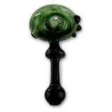 Black and Green Swirl Hand Pipe Spoon With Grip