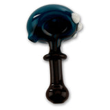 Black and Teal Swirl Hand Pipe Spoon With Grip