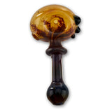 Maroon and Gold Swirl Hand Pipe Spoon With Grip