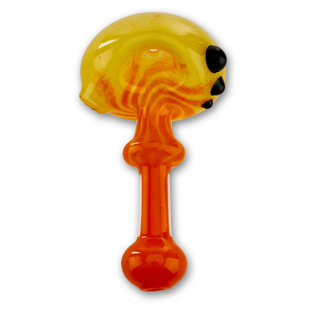 Orange and Yellow Swirl Hand Pipe Spoon With Grip