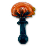 Teal and Orange Swirl Hand Pipe Spoon With Group