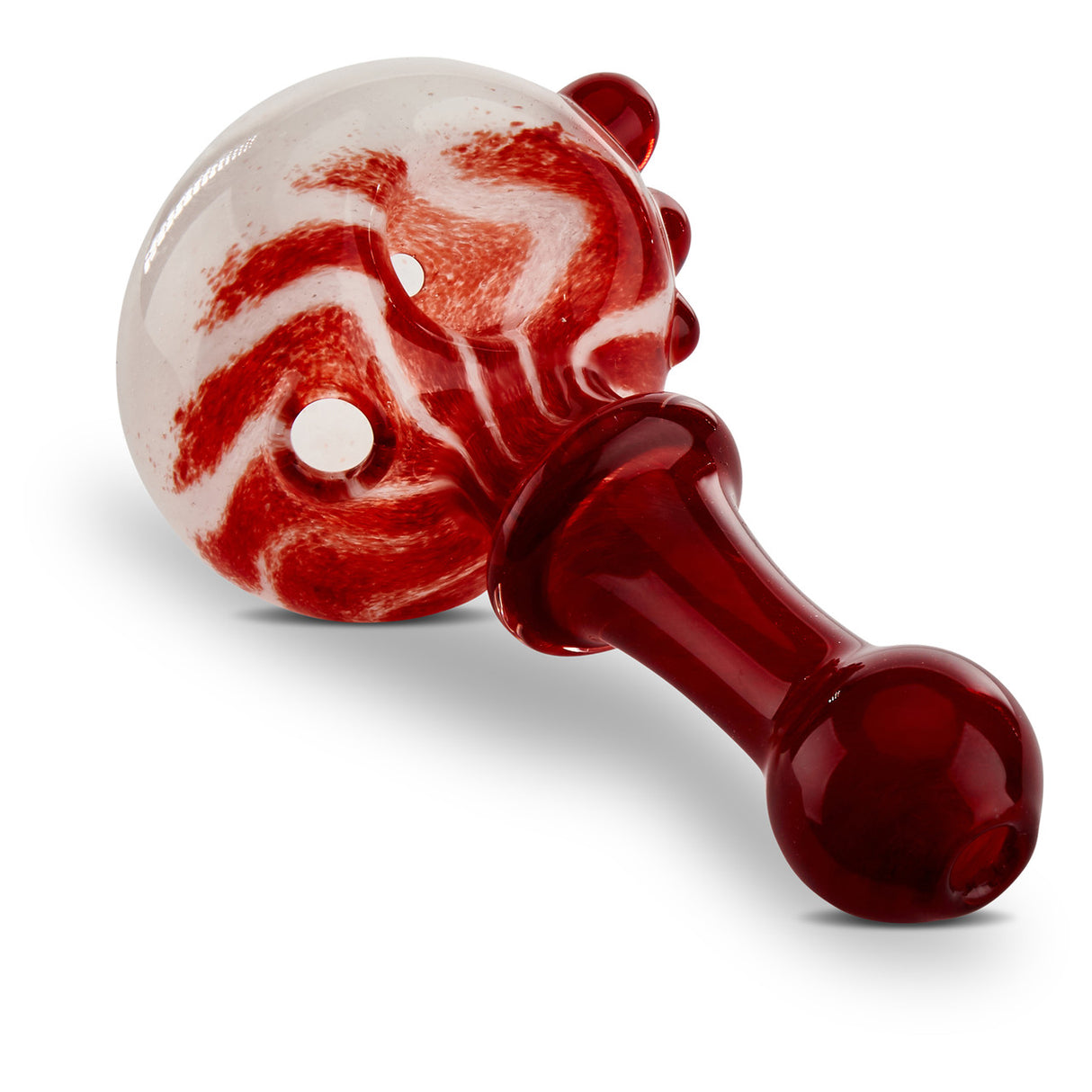 Red and White Swirl Hand Pipe Spoon