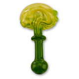 Green and Yellow Swirl Hand Pipe Spoon With Grip