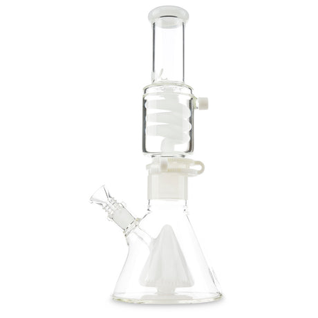 MAV Glass Slitted Pyramid Beaker Coil White