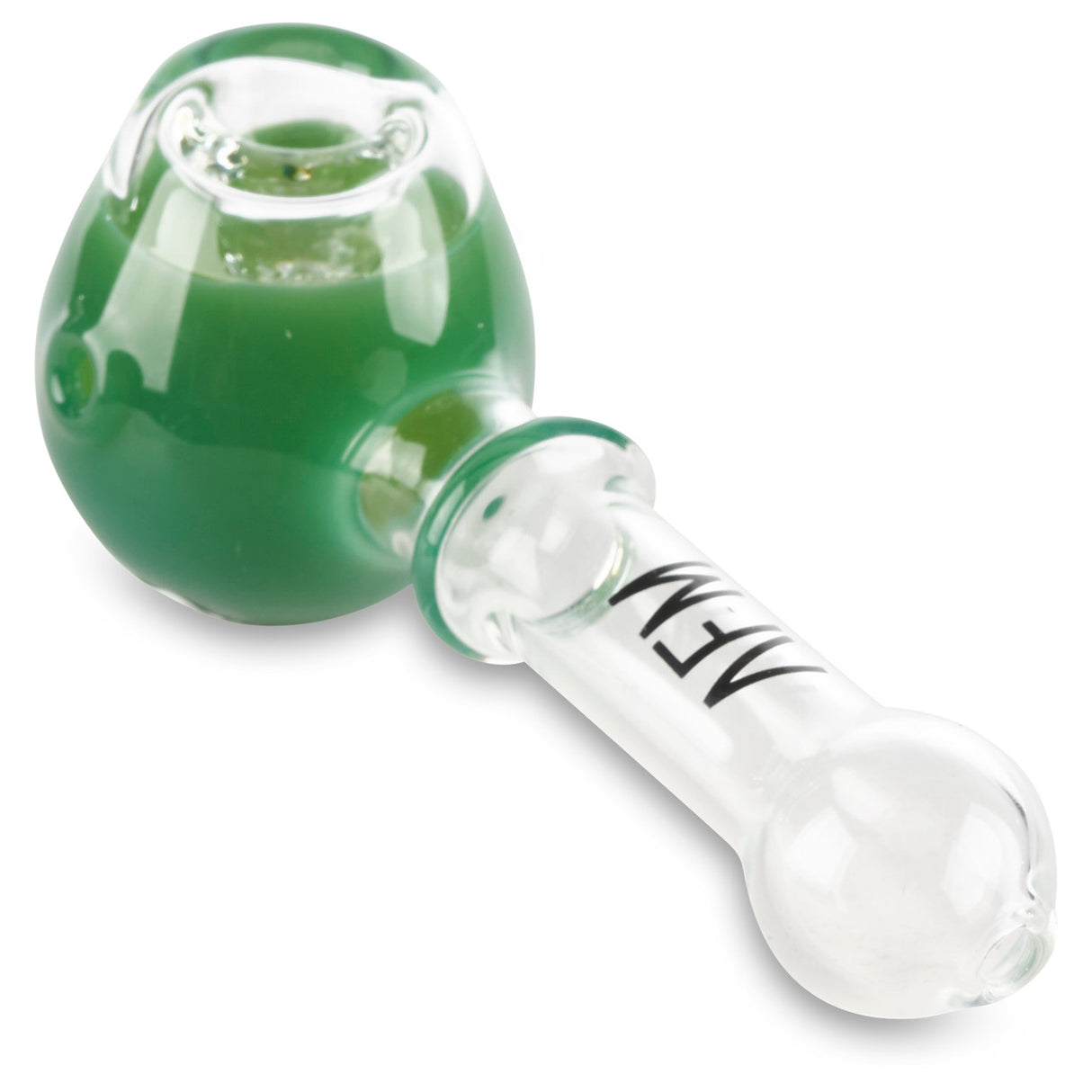 afm dark green hand pipe with perc in the bowl for sale