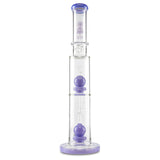AFM Double Perc Water Pipe  Smooth Quality Glass Straight Tube