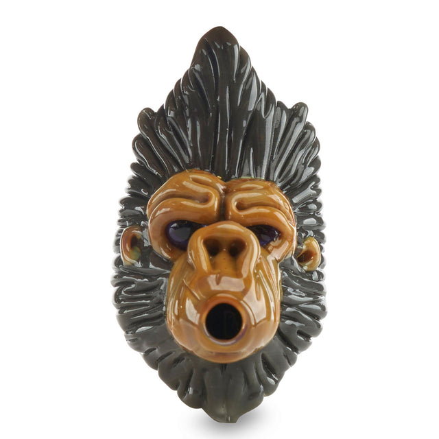 BluSun Glass Wookie Wook Pendant #93 crafted with  portland gray and molton lava colored blended borosilicate glass. Signed and numbered in back by artist John Simpson.