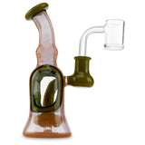 bowman glass banger hanger peach and mustard rig for smoking