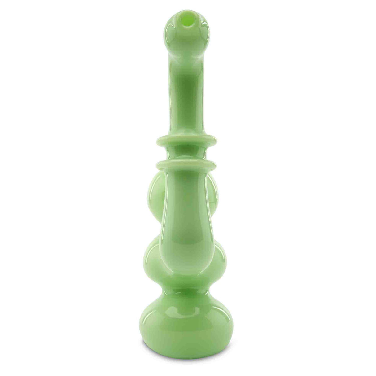 Slime sherlock dry herb glass bubbler hand pipe back view