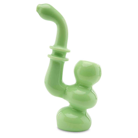 Slime sherlock dry herb glass bubbler hand pipe side view