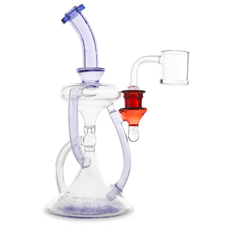 casa glass hourglass recycler purple accents with red ruby joint