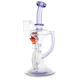 casa glass hourglass recycler purple with red ruby joint at cloud 9 smoke co