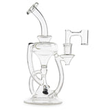 casa glass hourglass recycler clear with black backed opal at cloud 9