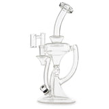casa glass hourglass recycler clear with black backed opal dab rig for dabs