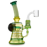 Dynamic glass yellow and green concentrate rig water pipe