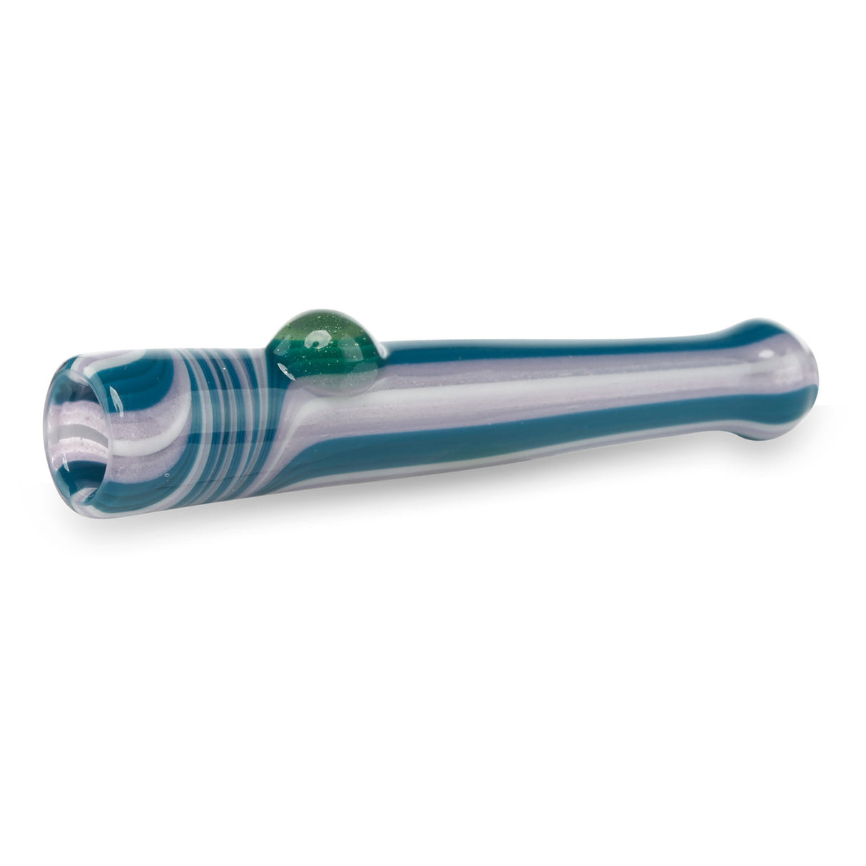 fully worked small glass one hitter chillum for smoking herbs