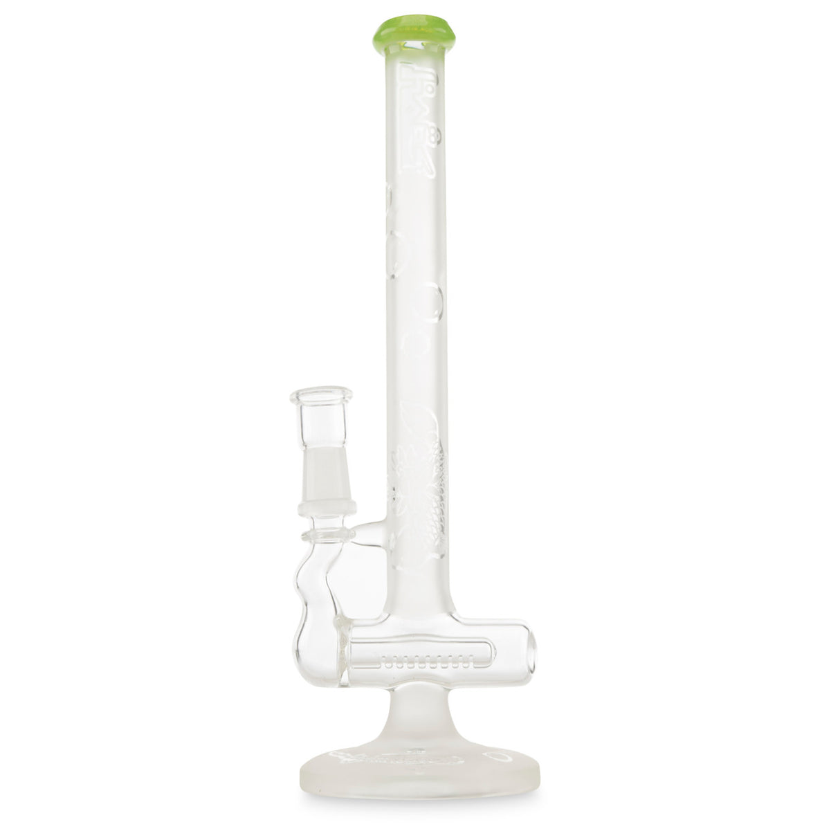 hops glass peashooter frosted inline rig with slyme green lip for sale