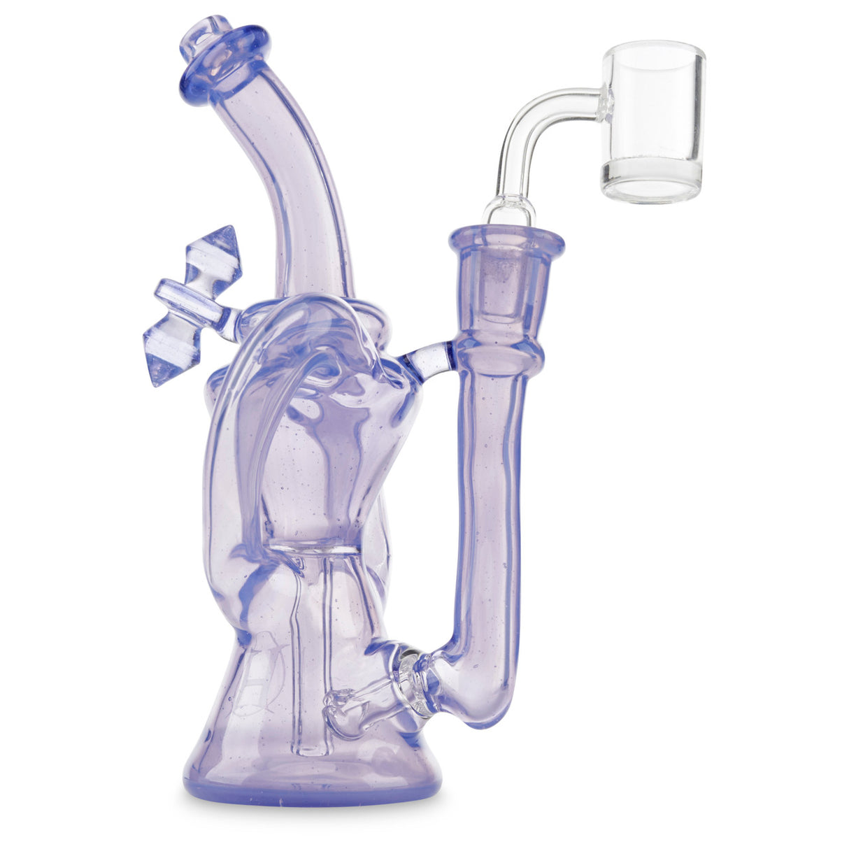 huffy glass dual uptake recycler purple lollipop dab rig for smoking