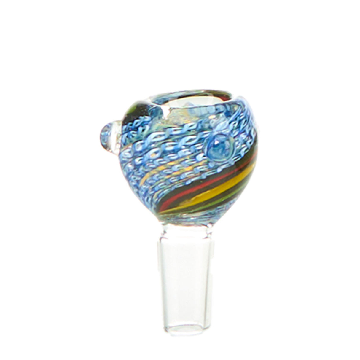 Gambino Studios Kane Swirl Slide 14mm Rasta and Candy Stripe Bowl for Dry Herbs