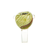 Gambino Studios Kane Swirl Slide 14mm Rasta and Candy Stripe Bowl for Dry Herbs