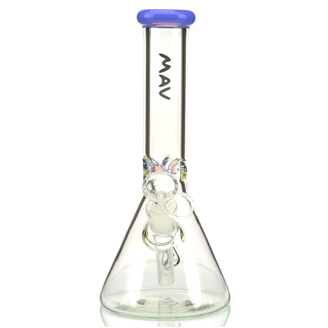 MAV Glass 10" Beaker with Removable Downstem and Colored Glass Mouthpiece