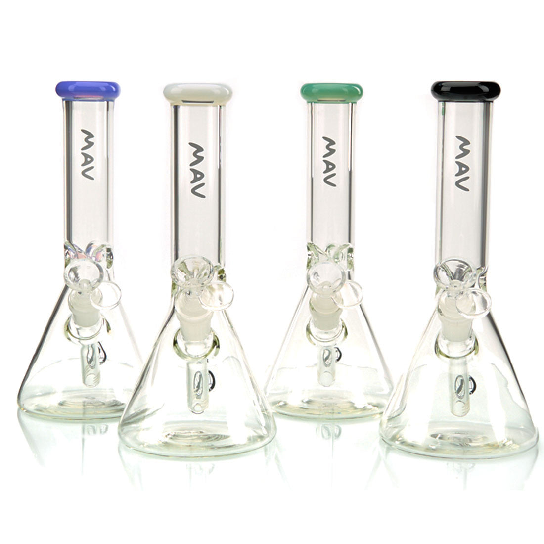 MAV Glass 10" Beaker with Removable Downstem and Colored Glass Mouthpiece