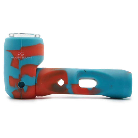 Paradise Silicone dry herb silicone hand pipe cyan red