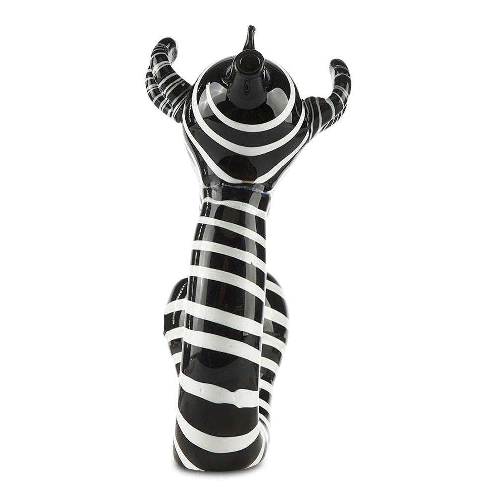 pioneer glass zebra novelty spoon hand pipe bowl