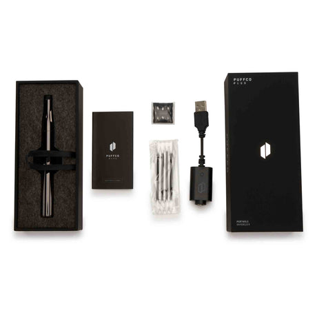 puffco plus portable vaporizer pen black with box and content