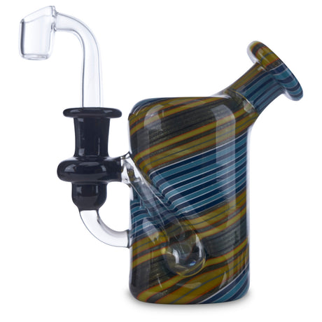 steller can rig with worked blue and mustard colored glass rig