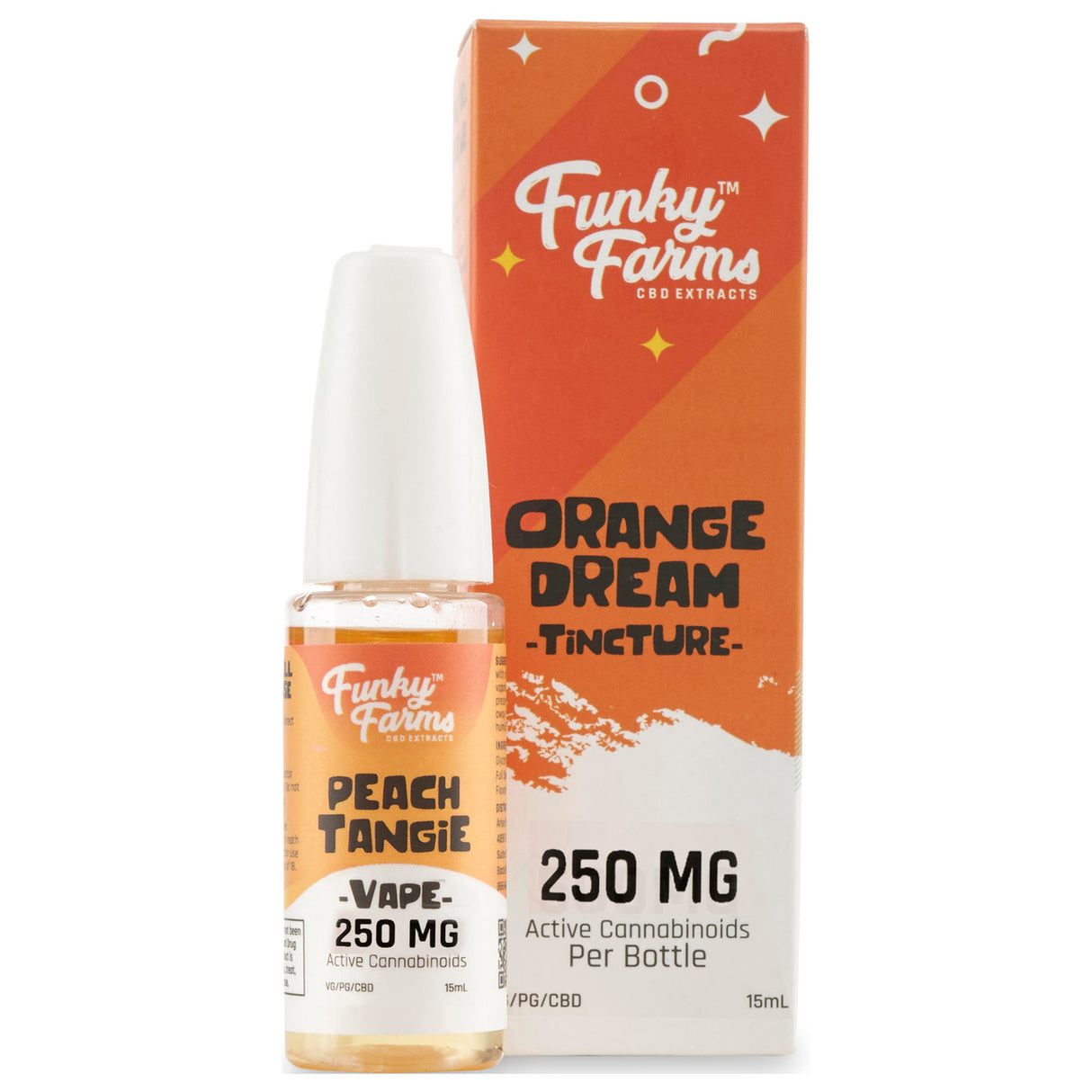 Funky Farms Peach Tangie 250mg CBD Vape Juice