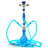 Vadra 3-Hose Tahoe Hookah with Blue Bohemian style glass and jewel stem.