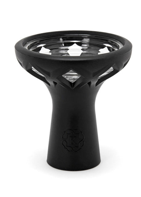 Vortex silicone hookah bowl with glass insert - black silicone