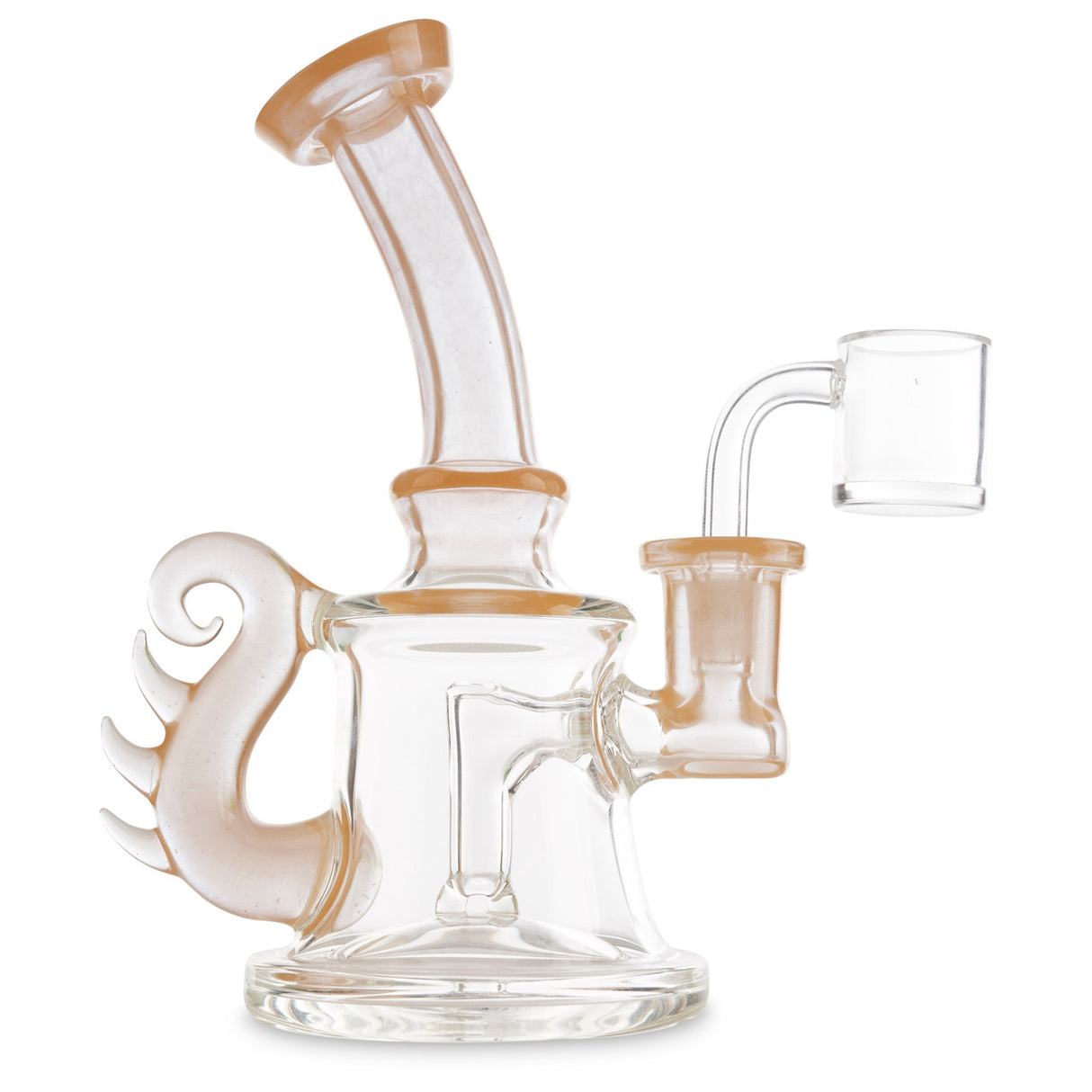 waugh st glass banger hanger peach rig for smoking wax and oils